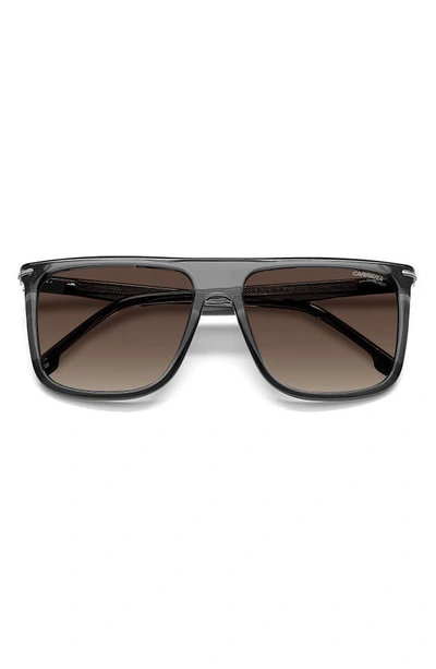 Carrera Eyewear Gradient Oversize Rectangular Sunglasses In Grey / Brown Gradient