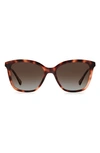 Kate Spade Reenas 53mm Gradient Polarized Cat Eye Sunglasses In Havana / Brown Grad