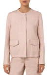 Akris Punto Collarless Linen Jacket In Blossom