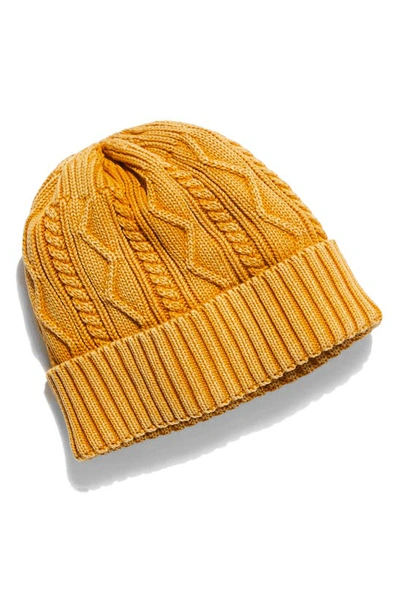 Free People Storm Washed Cotton Cable Beanie In Butterscotch