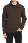 Billy Reid Diamond Quilt Shawl Collar Sweatshirt In Dark Brown