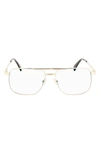 Lanvin Jl 58mm Rectangular Sunglasses In Gold / Gradient Petrol