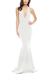 Dress The Population Camden Mermaid Hem Evening Gown In White