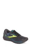 Brooks Men's Ghost 14 Running Sneakers From Finish Line In Black/ Blue/ Nightlife