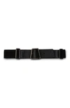 Akris Trapezoid Buckle Leather Belt In Black