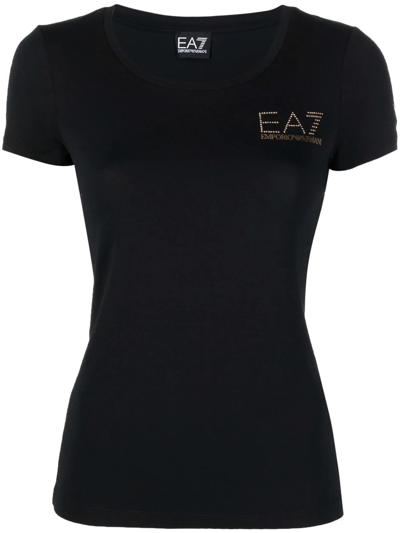 Ea7 Logo-print Short-sleeved T-shirt In Schwarz