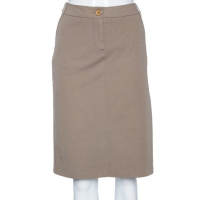Pre-owned Weekend Max Mara Ecru Cotton Skirt L In Beige