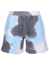 Msgm Tie Dye Pattern Bermuda In Multicolor
