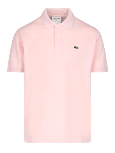 Lacoste Embroidered-logo Cotton Polo Shirt In Pink