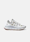 Versace White Leather Sneakers In Multi