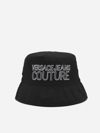 VERSACE JEANS COUTURE COTTON HAT WITH CONTRASTING EMBROIDERED LOGO