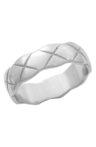 Savvy Cie Jewels Sterling Silver Wavy Band Ring In White