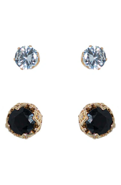 American Exchange Crystal Stud Earrings In Gold