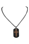 AMERICAN EXCHANGE CROSS DOG TAG PENDANT NECKLACE
