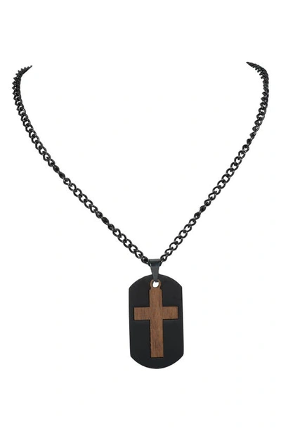 American Exchange Cross Dog Tag Pendant Necklace In Gun