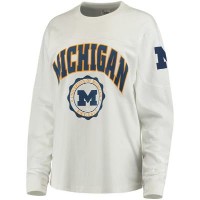 Pressbox White Michigan Wolverines Edith Long Sleeve T-shirt