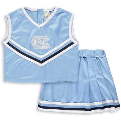 Little King Kids' Girls Youth Carolina Blue North Carolina Tar Heels Two-piece Cheer Set In Light Blue