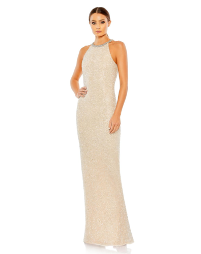 mac duggal beaded column gown