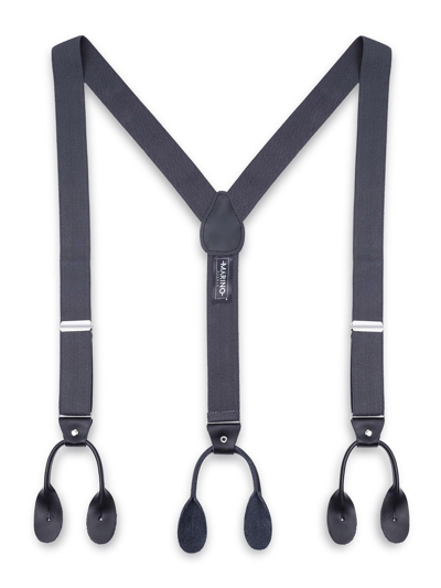 Mio Marino Double Looped 1.25" Wide Suspender And Bow Tie Set In Charcoal
