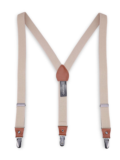 Mio Marino Textured Strap 1" Wide Suspender And Bow Tie Set In Khaki