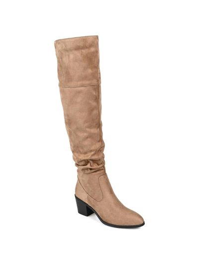 Journee Collection Women's Zivia Wide Calf Boots Women's Shoes In Taupe