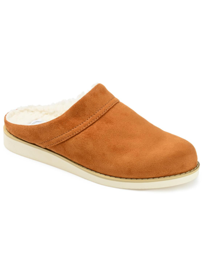 Journee Collection Sabine Faux Fur Lined Slipper In Tan