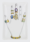 Fornasetti Rectangular Ashtray Mano Con Anelli Color