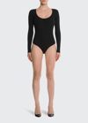 Wolford Deep V String Modal Blend Bodysuit In 7005 Black
