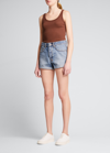 Ksubi Rollin' Out High Waist Denim Shorts In Denim