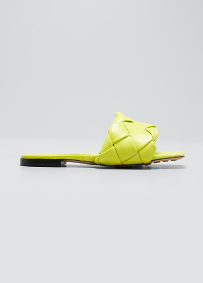 Bottega Veneta The Lido Flat Sandals In Kiwi