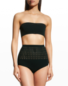 ALAÏA CUTOUT SEAMLESS TWO-PIECE SWIMSUIT