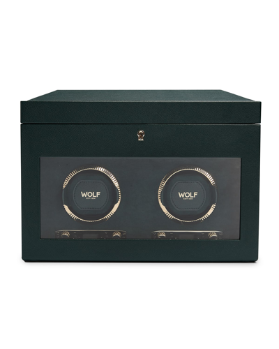 Wolf British Racing Double Watch Winder In Green
