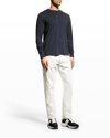 Tom Ford Men's Long-sleeve Solid T-shirt In Dk Blu Sld