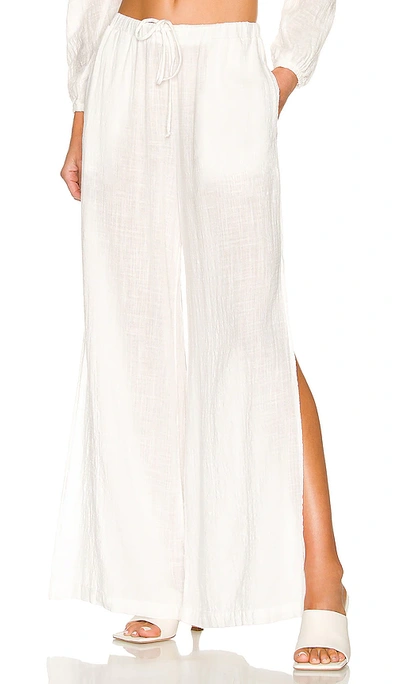 Bella Dahl Side Slit Beach Pant In White