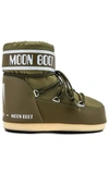 Moon Boot Icon Low Nylon Boots Khaki In Olive
