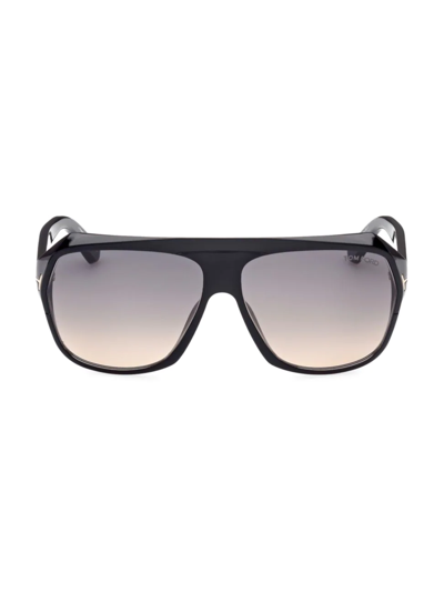 Tom Ford Hawkings 62mm Navigator Sunglasses In Black / Grey