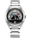 CITIZEN STAR WARS BY CITIZEN LUKE & VADER DUEL SILVER-TONE STAINLESS STEEL BRACELET WATCH 41MM