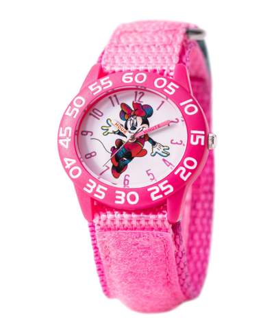 Ewatchfactory Kids'  Girl's Disney Minnie Mouse Pink Nylon Strap Watch 32mm