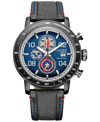 CITIZEN MARVEL BY CITIZEN CAPTAIN AMERICA 80TH ANNIVERSARY GRAY LEATHER STRAP WATCH 44MM