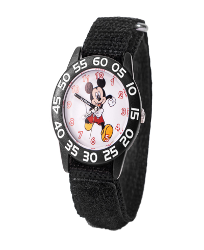 Ewatchfactory Kids'  Boy's Disney Mickey Mouse Black Nylon Strap Watch 32mm