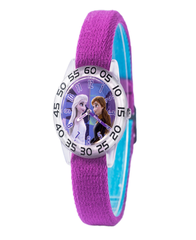 Ewatchfactory Kids'  Girl's Disney Frozen 2 Plastic Purple And Blue Nylon Strap Watch 32mm