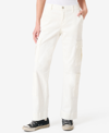 Ashley Mason Junior's Andi High Rise Straight Cargo Pants In White