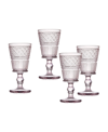 Godinger Clear Claro Set Of 4 Goblets In Pink