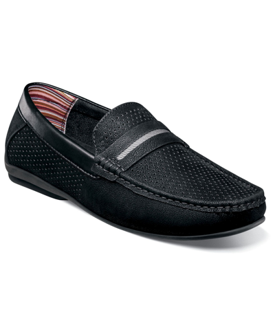 Stacy Adams Men's Corby Moccasin Toe Saddle Slip-on Loafer In Black