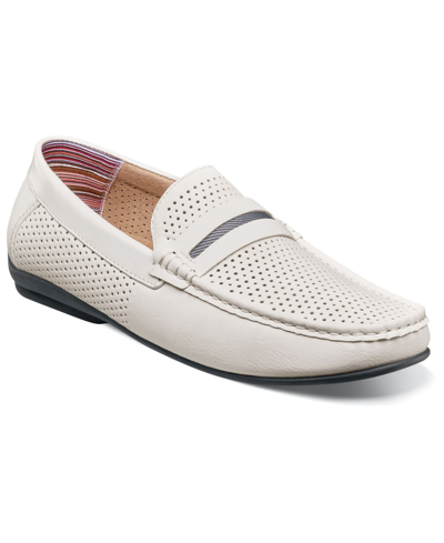 Stacy Adams Men's Corby Moccasin Toe Saddle Slip-on Loafer In White