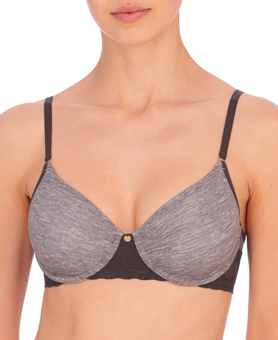 Natori Bliss Perfection Contour Underwire Soft Stretch Padded T-shirt Everyday Bra (38dd) Women's In Heather Grey Print