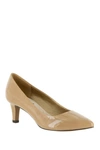 Easy Street Pointe Pointed Toe Patent Pump In Nude Patent