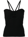 ANNA QUAN CUT-OUT RIBBED-KNIT TOP