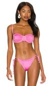Baobab Collection Lula Ruched Bikini Top In Bubblegum