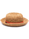 Emilio Pucci Interwoven-design Stripe-detail Hat In Beige,muliti